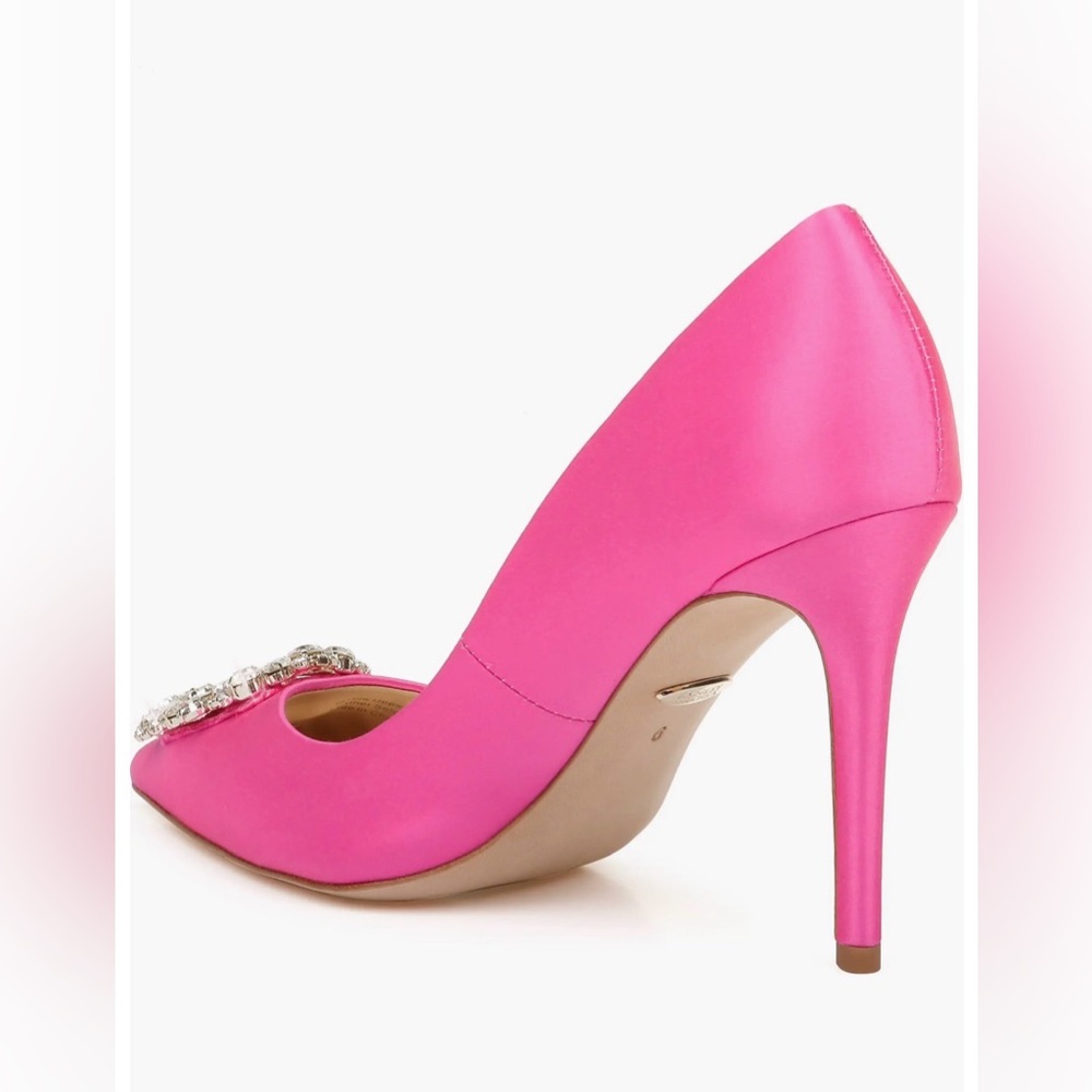 NWT Badgley Mischka - Cher Crystal Embellished Pump in Hot Pink - Size 8 - Picture 3 of 5